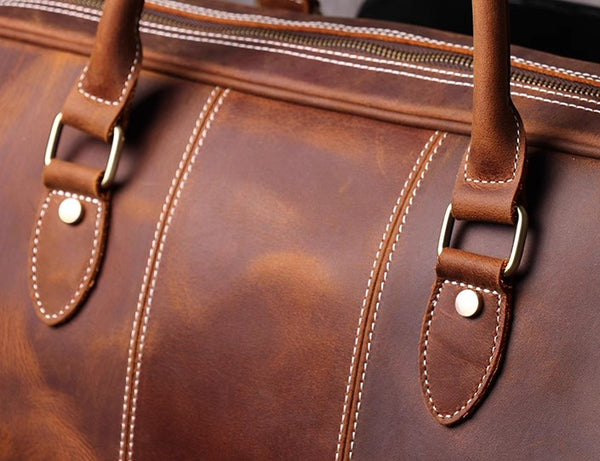 DEEPKEE original nubuck handmade full-grain genuine leather cowhide bag DEEPKEE LEATHER | The Lincoln Travel Bag No.30075