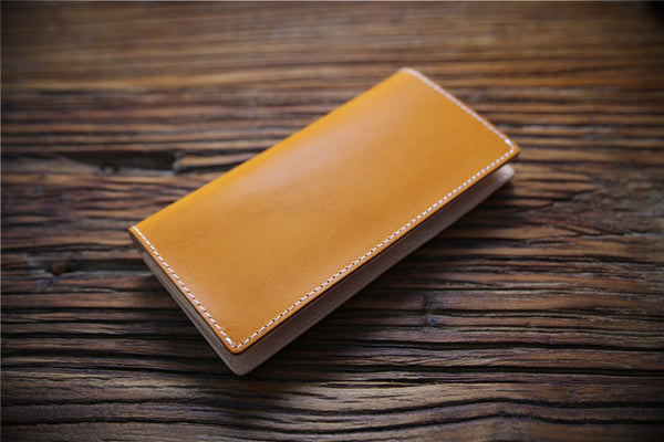 DEEPKEE original nubuck handmade full-grain genuine leather cowhide bag Handmade Personalized harley Leather Bifold Wallet #125_1