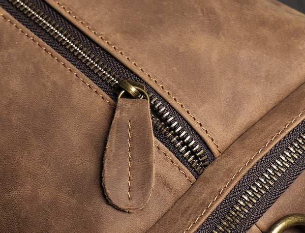 DEEPKEE original nubuck handmade full-grain genuine leather cowhide bag DEEPKEE LEATHER | Craig Retro Luggage Bag No.1219_2