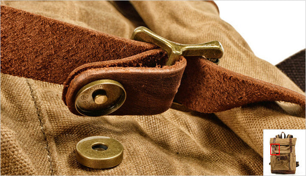 DEEPKEE original nubuck handmade full-grain genuine leather cowhide bag Outdoor mountaineering bag/rider motorcycle backpack No6896LA