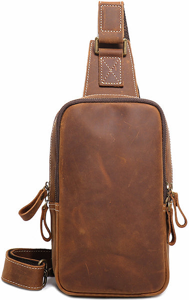 DEEPKEE original nubuck handmade full-grain genuine leather cowhide bag Leather Sling Crossbody Bag No.1078