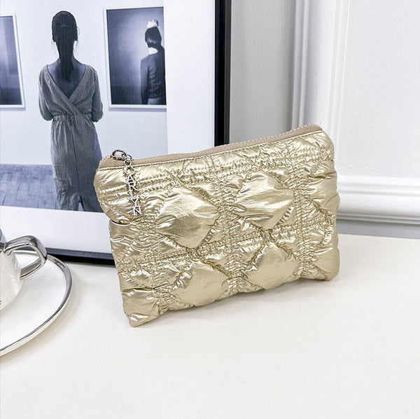 DEEPKEE original nubuck handmade full-grain genuine leather cowhide bag Embroidered Thread Lattice Coin Purse #5807