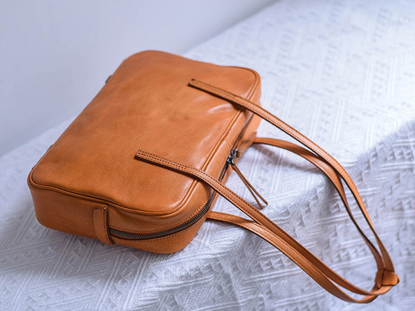 DEEPKEE original nubuck handmade full-grain genuine leather cowhide bag Original Vegetable Tanned Cowhide Niche Shoulder Armpit Bag Handbag Replica handbag. #19133