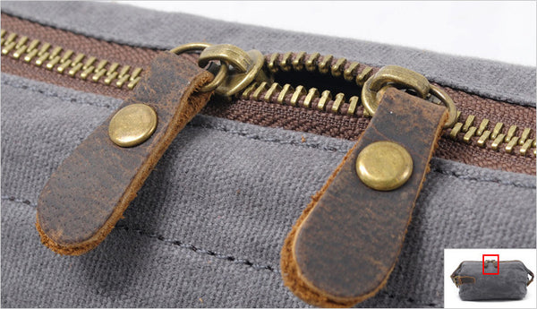 DEEPKEE original nubuck handmade full-grain genuine leather cowhide bag DEEPKEE Waxed Canvas Leather Waterproof Wash Bag #9161