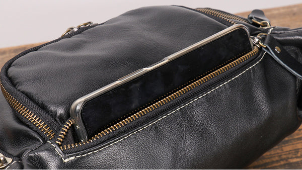 DEEPKEE original nubuck handmade full-grain genuine leather cowhide bag Adrian Zippered Bag No.3726