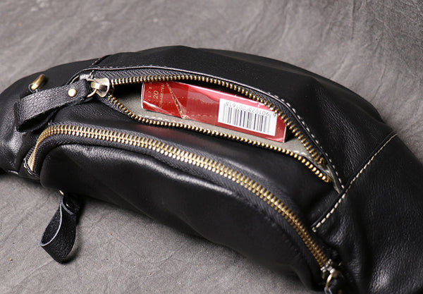 DEEPKEE original nubuck handmade full-grain genuine leather cowhide bag Theo Sling Bag No.30202