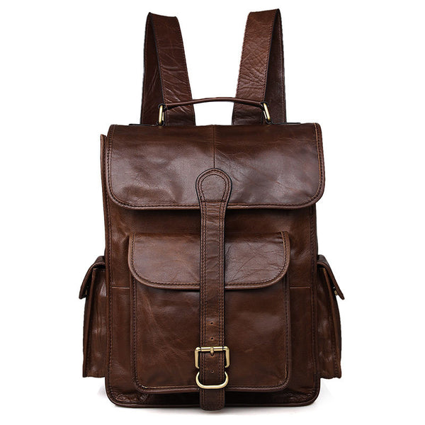 DEEPKEE original nubuck handmade full-grain genuine leather cowhide bag The Mahi Leather Backpack #7283