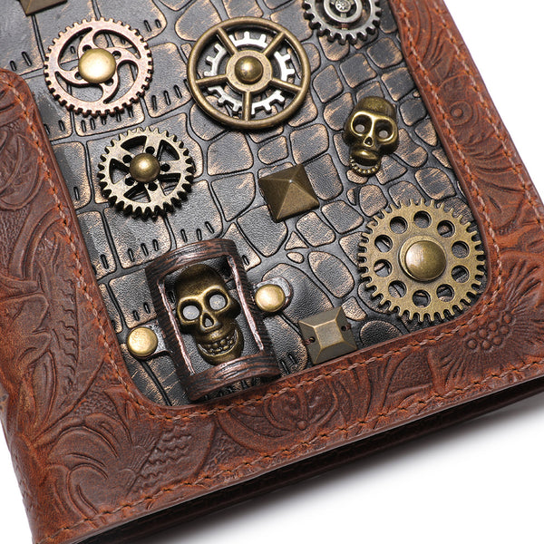 DEEPKEE original nubuck handmade full-grain genuine leather cowhide bag DEEPKEE High-end Embossed Leather Wallet #ZPBG189BN