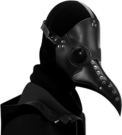 DEEPKEE original nubuck handmade full-grain genuine leather cowhide bag Halloween Steampunk Plague doctor Beak Mask Ball Party Mask HG65006