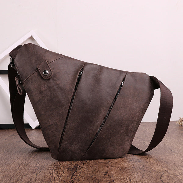 DEEPKEE original nubuck handmade full-grain genuine leather cowhide bag Deepkee Deepkee SportingStyle Leather Sling Bundy Bag #6353