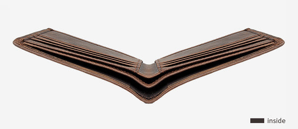 DEEPKEE original nubuck handmade full-grain genuine leather cowhide bag Best Brown Bifold Leather Mens Wallet Slim Wallet Driver's License Wallet for Men 8029