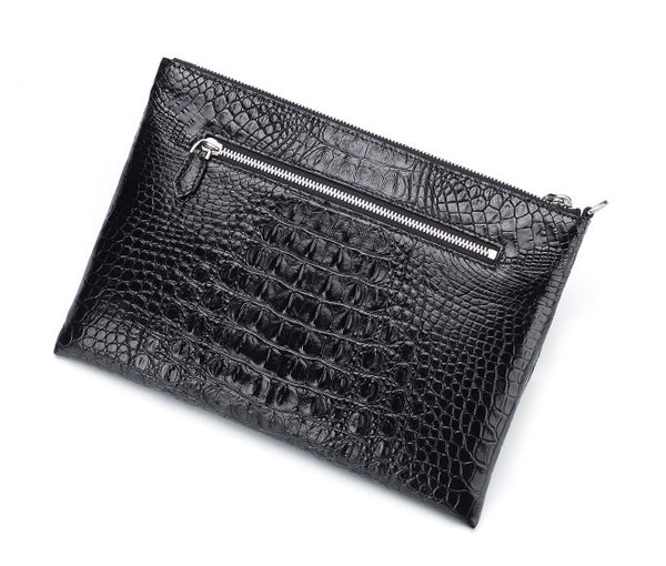 DEEPKEE original nubuck handmade full-grain genuine leather cowhide bag Crocodile Leather Clutch Bag For Men #2024