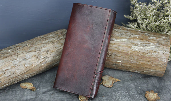DEEPKEE original nubuck handmade full-grain genuine leather cowhide bag Deepkee Leather Carving Dragonflies Wallet #9630