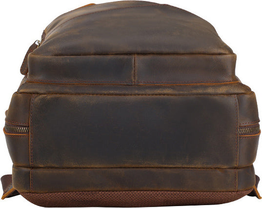 DEEPKEE original nubuck handmade full-grain genuine leather cowhide bag DEEPKEE WALKER LEATHER BACKPACK #3774