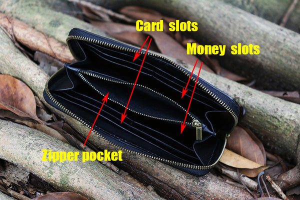 DEEPKEE original nubuck handmade full-grain genuine leather cowhide bag Deepkee Cowhide Carved Japanese Wallet #23790