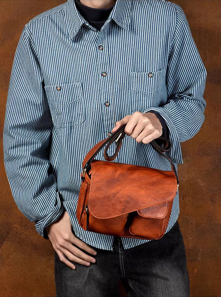 DEEPKEE original nubuck handmade full-grain genuine leather cowhide bag The DEEPKEE Flap Messenger Bag #5130