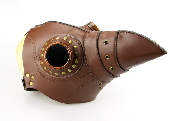 DEEPKEE original nubuck handmade full-grain genuine leather cowhide bag Steampunk Plague Doctor Bird Mask Long Nose Beak Halloween Costume #HG080