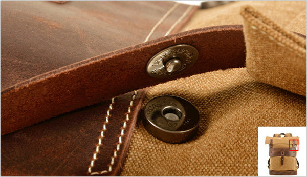 DEEPKEE original nubuck handmade full-grain genuine leather cowhide bag Leather&Canvas Fanny Pack Bag #5032