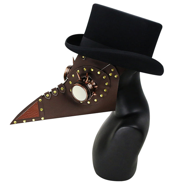 DEEPKEE original nubuck handmade full-grain genuine leather cowhide bag Steampunk Plague Beak Mask #HG073