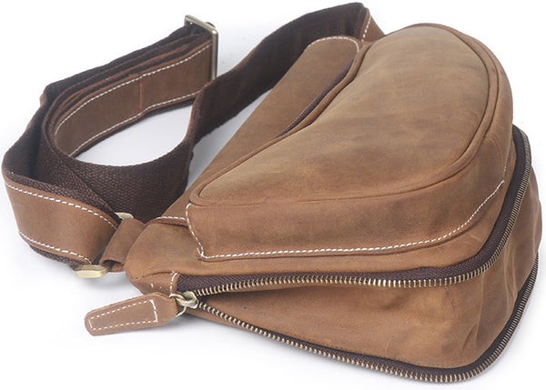 DEEPKEE original nubuck handmade full-grain genuine leather cowhide bag Theodoric Sports shoulder bag No.J090