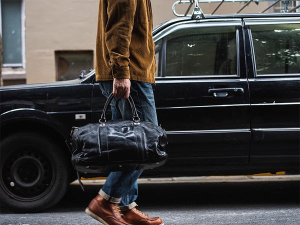 DEEPKEE original nubuck handmade full-grain genuine leather cowhide bag Weekender Bag LB6759