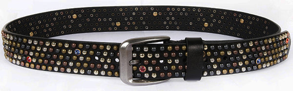 DEEPKEE original nubuck handmade full-grain genuine leather cowhide bag Small mushroom shaped glass nail rivet strip belt #211227