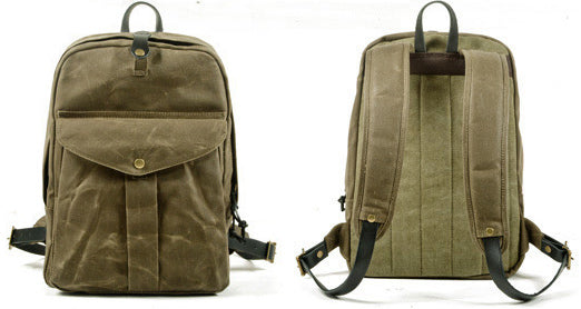 DEEPKEE original nubuck handmade full-grain genuine leather cowhide bag Outdoor canvas mountaineering backpack #5035