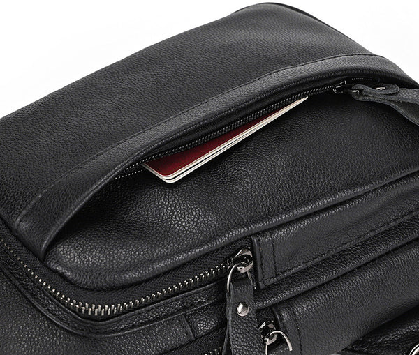 DEEPKEE original nubuck handmade full-grain genuine leather cowhide bag DEEPKEE Men's Genuine Leather Sling Bag #9337