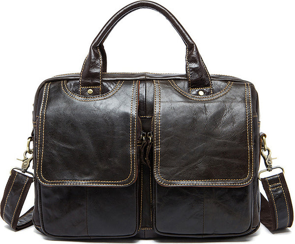 DEEPKEE original nubuck handmade full-grain genuine leather cowhide bag HANDMADE COWHIDE BRIEFCASE #8002