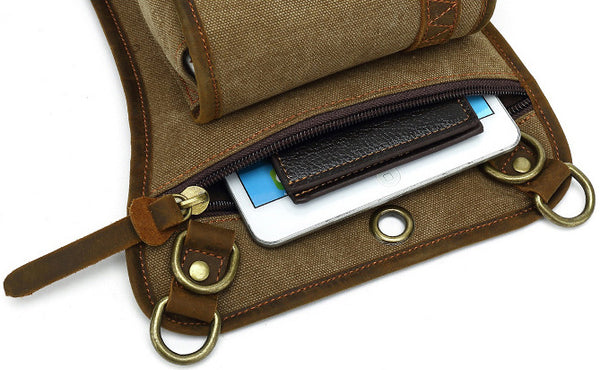 DEEPKEE original nubuck handmade full-grain genuine leather cowhide bag Outdoor Cycling Leg Bag #6001