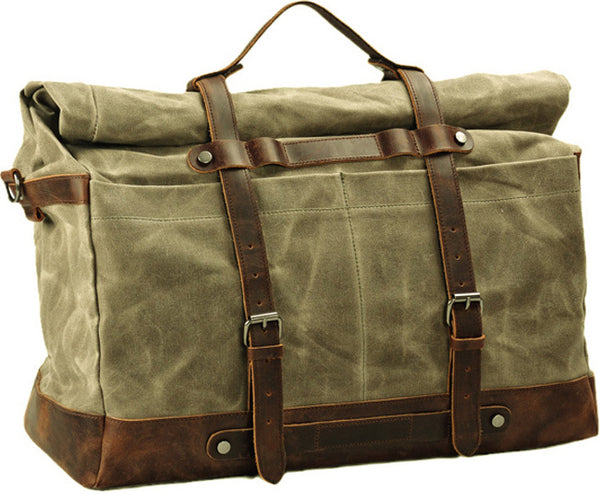 DEEPKEE original nubuck handmade full-grain genuine leather cowhide bag DEEPKEE ® Travel Duffle Bag a.k.a #5166