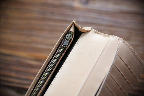 DEEPKEE original nubuck handmade full-grain genuine leather cowhide bag Handmade Personalized harley Leather Bifold Wallet #125_1