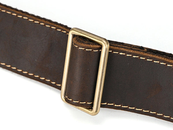 DEEPKEE original nubuck handmade full-grain genuine leather cowhide bag Leather Mens Cool Sling Bag Crossbody Bag Chest Bag for men #9456