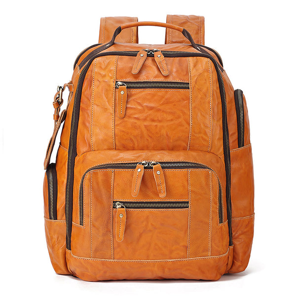 DEEPKEE original nubuck handmade full-grain genuine leather cowhide bag The Standard 15.6” Backpack #6597