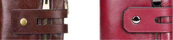 DEEPKEE original nubuck handmade full-grain genuine leather cowhide bag DEEPKEE Leather Bifold Chain Wallet 7515