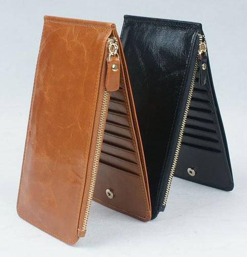 DEEPKEE original nubuck handmade full-grain genuine leather cowhide bag Oil Wax Leather Cowhide Ultra Clutch No.3045