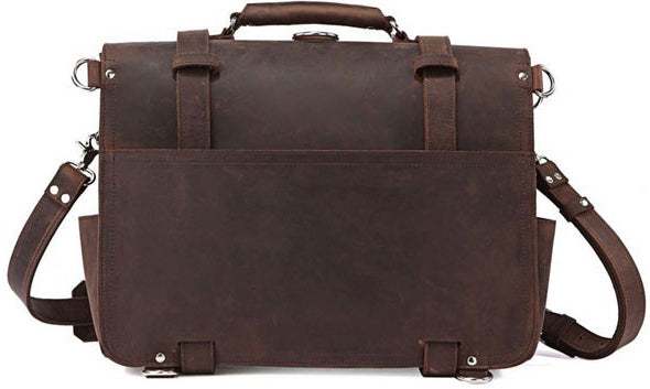 DEEPKEE original nubuck handmade full-grain genuine leather cowhide bag VINTAGE LEATHER BRIEFCASE LAPTOP BAG M086#