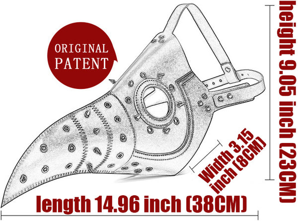 DEEPKEE original nubuck handmade full-grain genuine leather cowhide bag Deepkee Punk Medieval Plague Long Bird Beak Mask #FPBM010