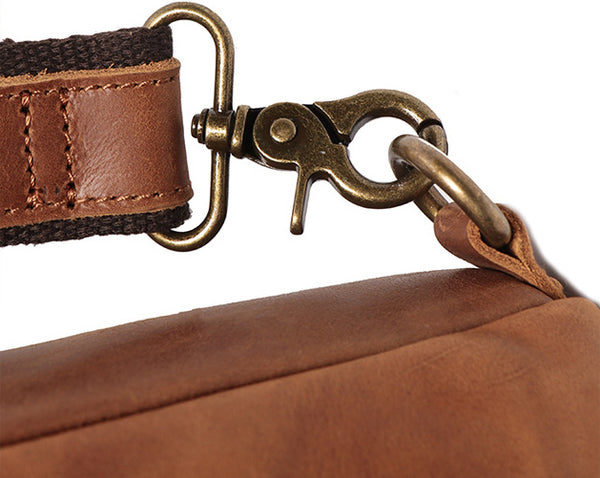 DEEPKEE original nubuck handmade full-grain genuine leather cowhide bag Buddy Sling Crossbody Bag No.30012