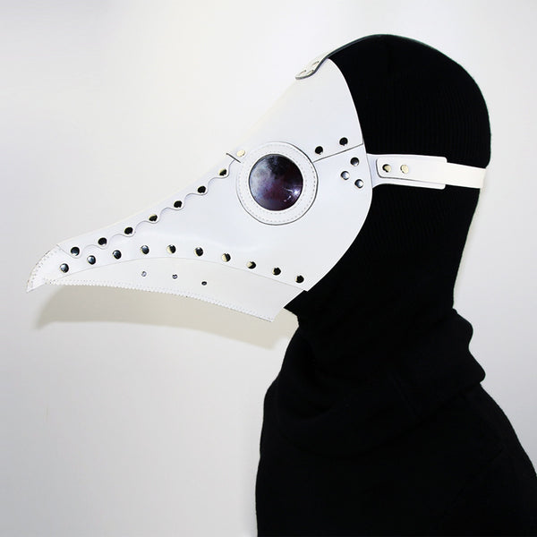 DEEPKEE original nubuck handmade full-grain genuine leather cowhide bag Fancy Plague Doctor Mask Birds Mouth Long Nose Dress Up #HG083