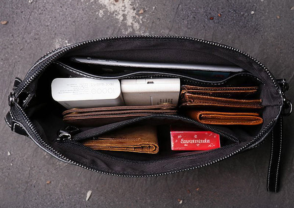 DEEPKEE original nubuck handmade full-grain genuine leather cowhide bag DEEPKEEE HANDMADE | Cecil Wrist Clutches Bag No.1088