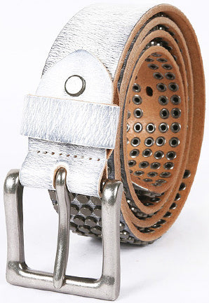 DEEPKEE original nubuck handmade full-grain genuine leather cowhide bag Deepkee Handcrafted Cowhide Circle Rivet Belt #687856