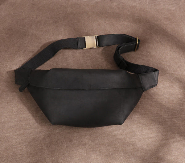 DEEPKEE original nubuck handmade full-grain genuine leather cowhide bag Leather Fanny Packs Waist Bag #2021