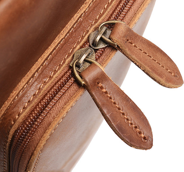 DEEPKEE original nubuck handmade full-grain genuine leather cowhide bag Buddy Sling Crossbody Bag No.30012