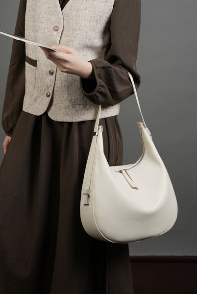 DEEPKEE original nubuck handmade full-grain genuine leather cowhide bag Handmade Leather Simple Style Underarm Bag #2782