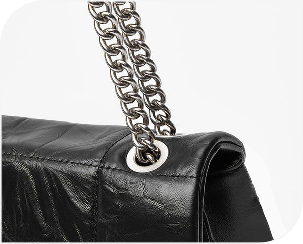 DEEPKEE original nubuck handmade full-grain genuine leather cowhide bag New Chain Stray Bag Vagrant Bag JY361