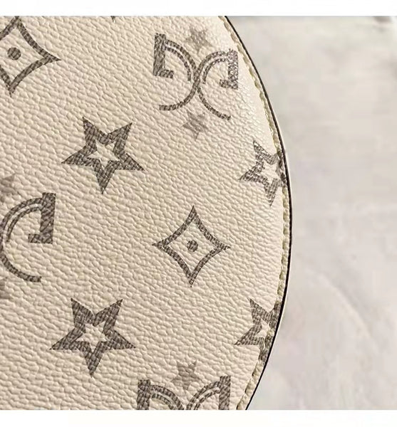 DEEPKEE original nubuck handmade full-grain genuine leather cowhide bag DEEPKEE HANDMADE LEATHER Miss Gail Luxury OOTD Round Crossbody Bag #G1144