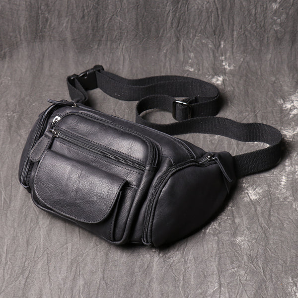 DEEPKEE original nubuck handmade full-grain genuine leather cowhide bag Enos Nubuck Leather Waist Bag No.184