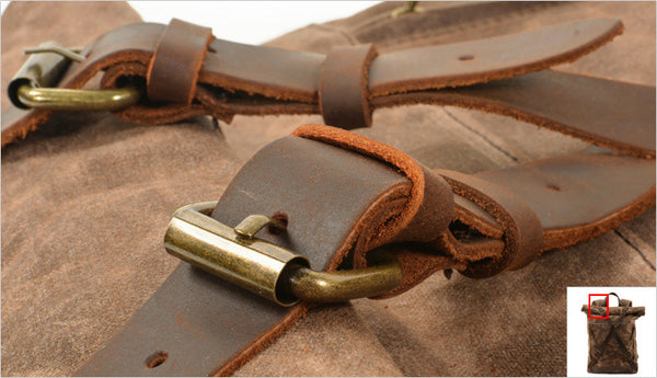 DEEPKEE original nubuck handmade full-grain genuine leather cowhide bag Cross Mountaineering Backpacks #9505