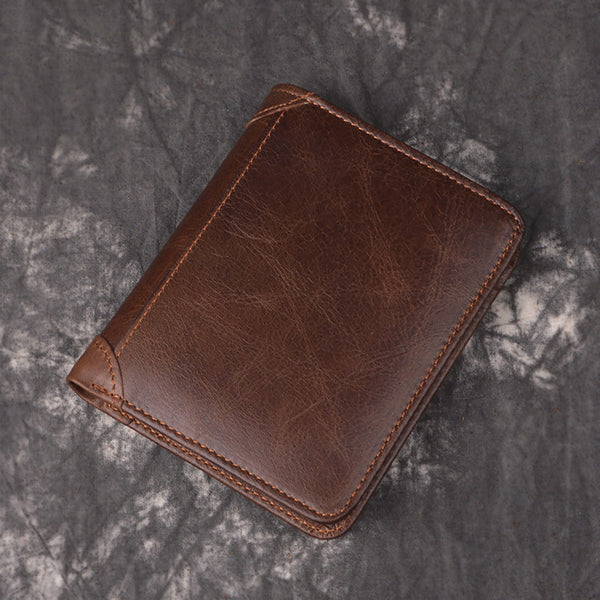 DEEPKEE original nubuck handmade full-grain genuine leather cowhide bag DEEPKEE LEATHER | Soft Cowhide Wallet No.1989